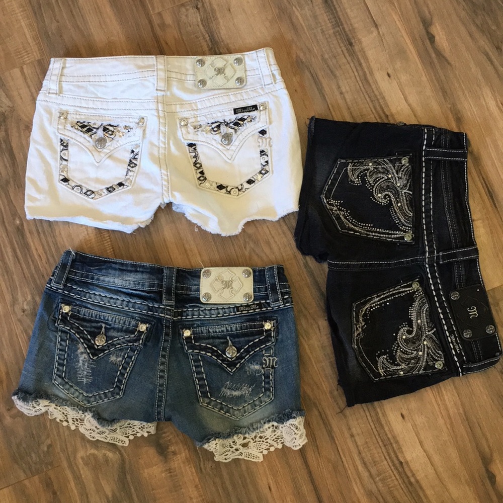 3 pair of miss me shorts